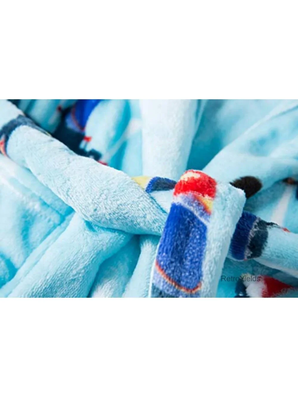 Kids Hooded Bathrobe Flannel Dressing Gown with Pockets Unisex Toddler Robe